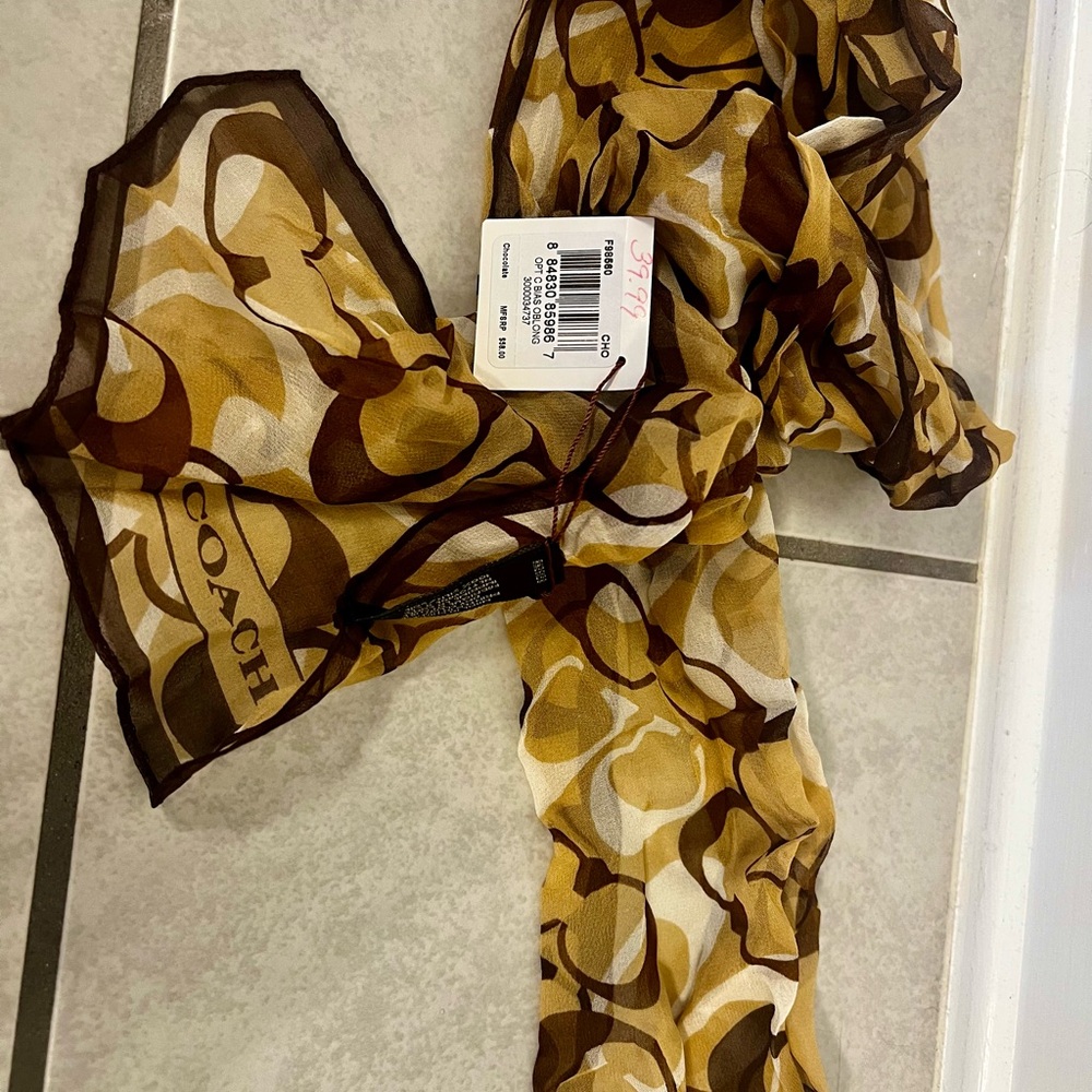 Coach Brown and Gold Scarf